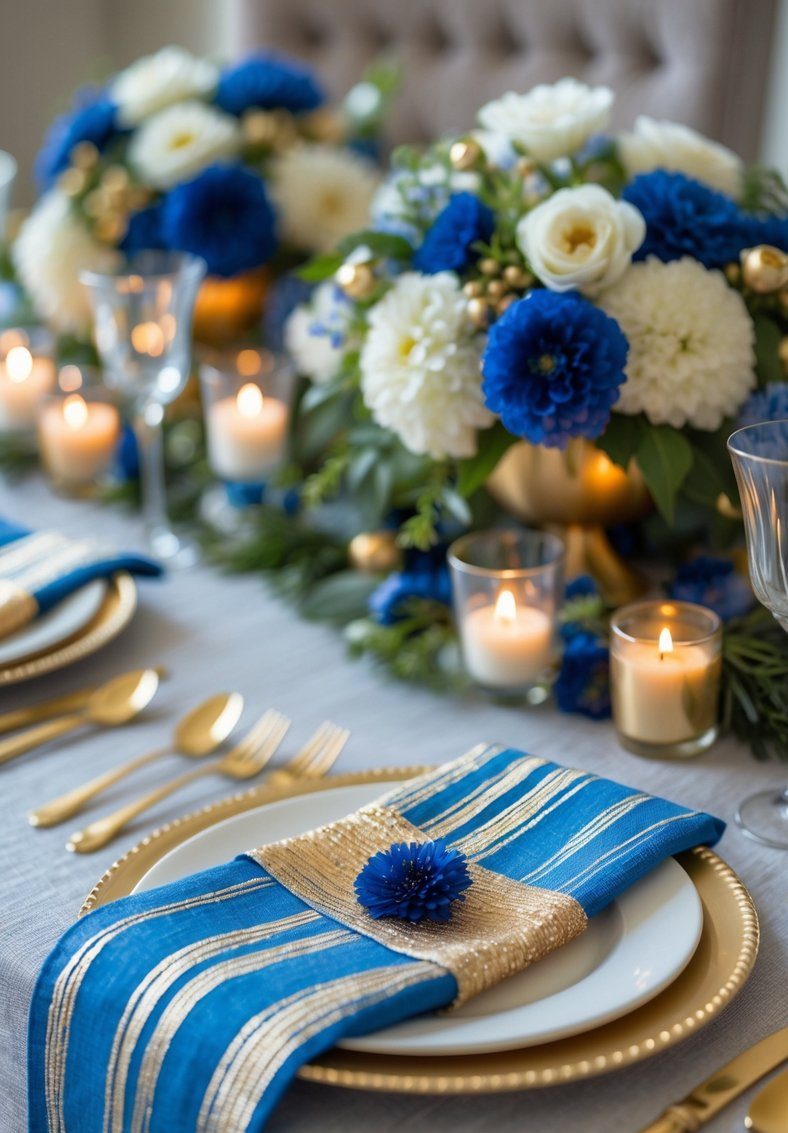 32 Blue and Gold Tablescape Ideas for Chic, Luxe Dining Decor