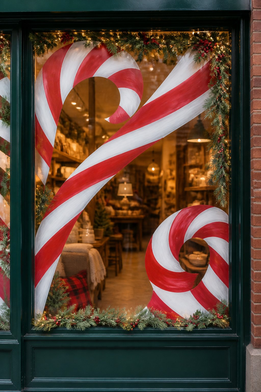 Candy Cane Stripes - christmas window painting ideas