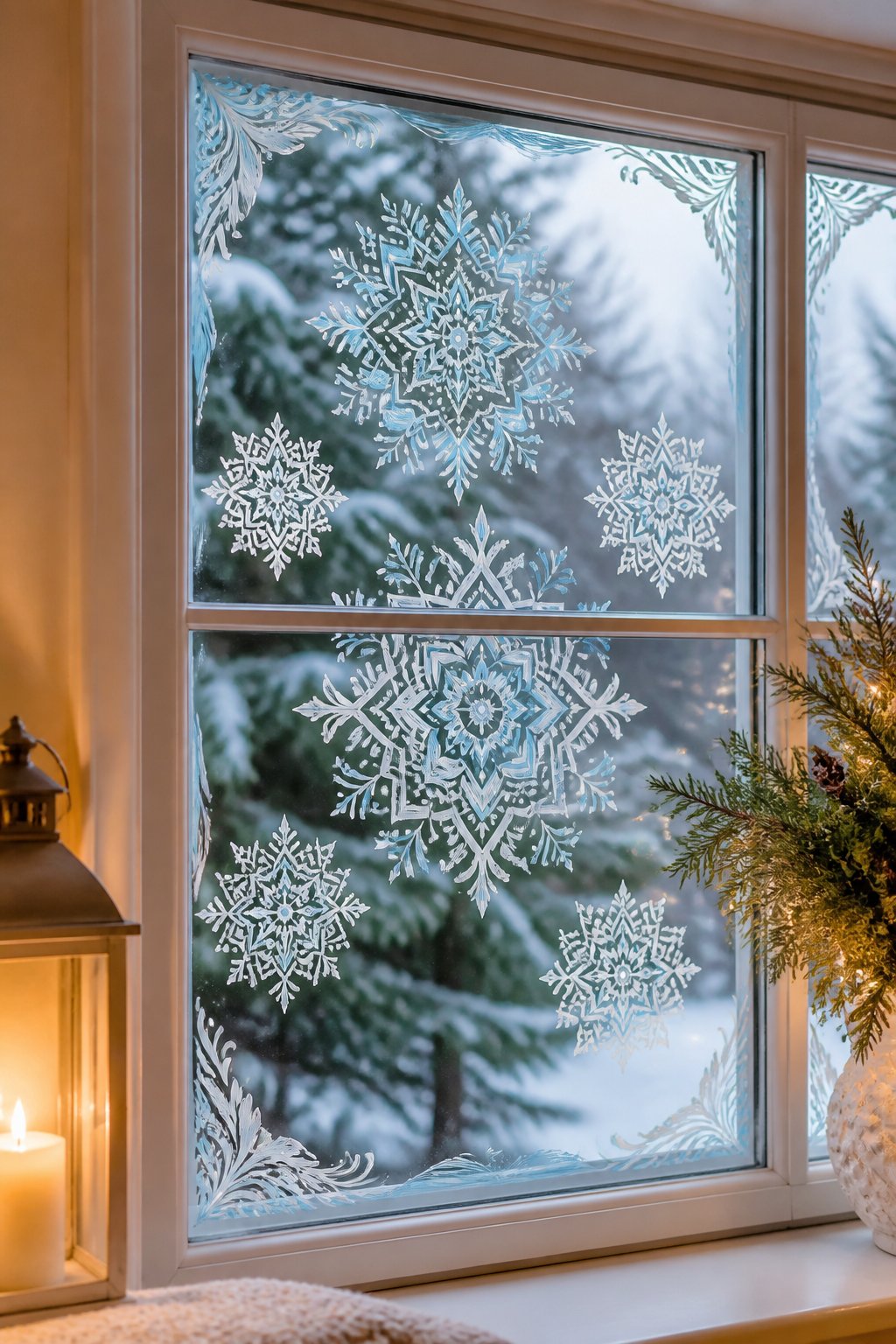 Snowflake Medallions - christmas window painting ideas
