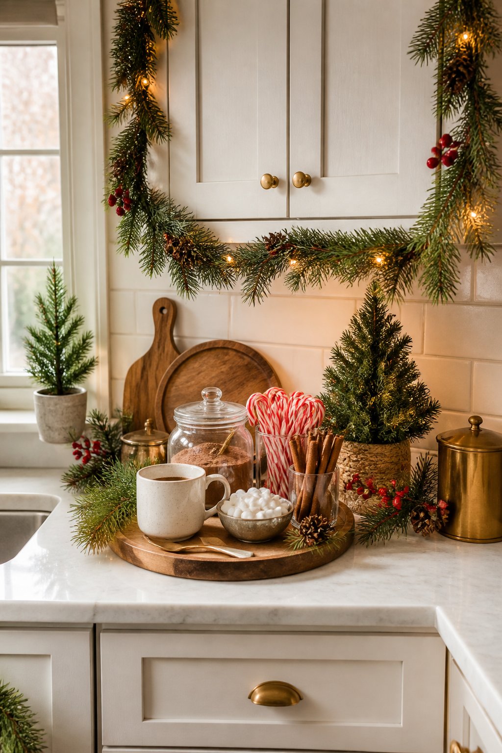Cocoa Station Corner - decorate kitchen cabinets for christmas