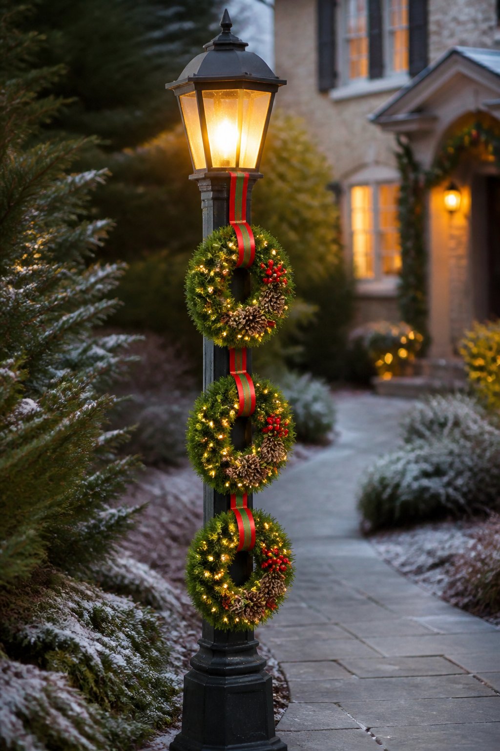 Mini-Wreath Trio - outdoor christmas decor ideas